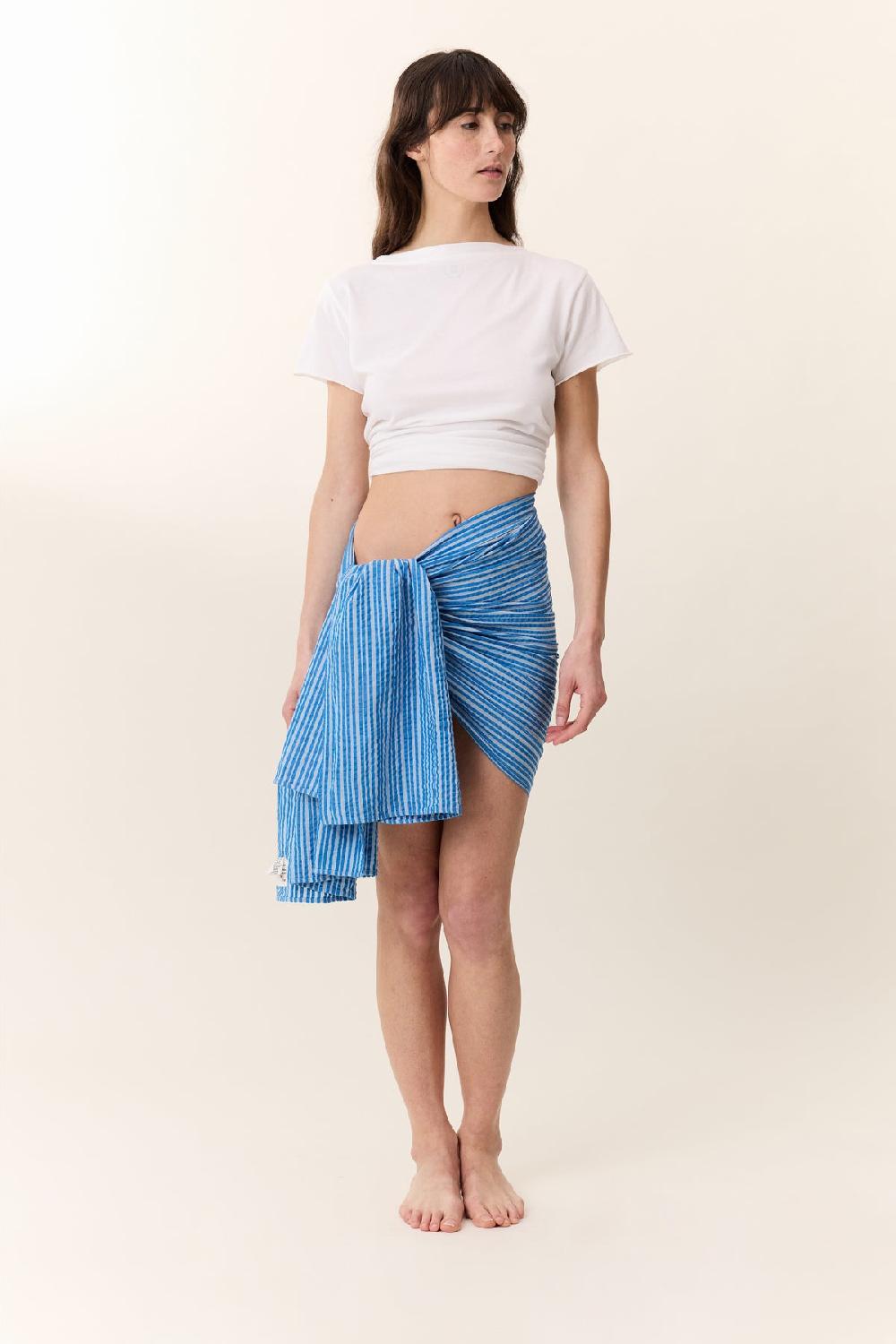 Leon & Harper Foulard Emee Mix Blue