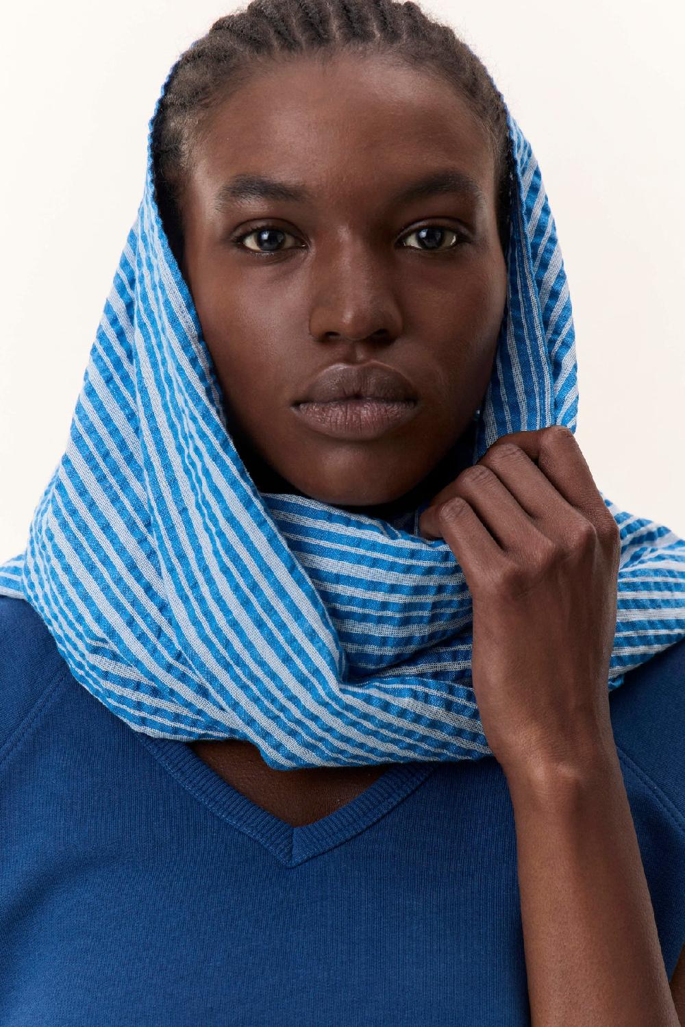 Leon & Harper Foulard Emee Mix Blue