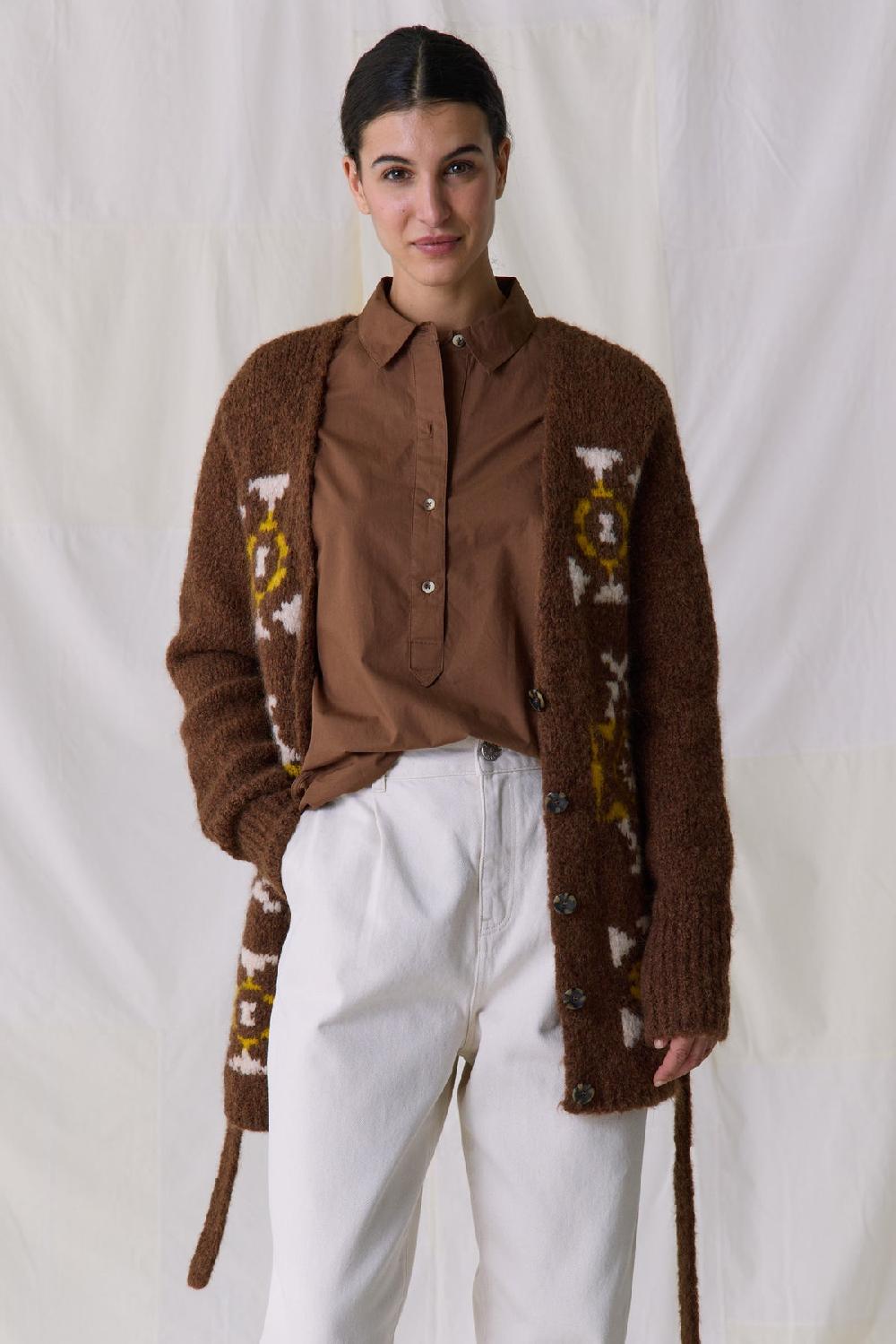 leon & harper Gilet Maya Mix Brown