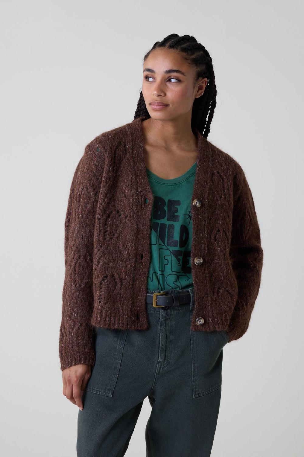 Leon & Harper Gilet Moreau Mix Brown