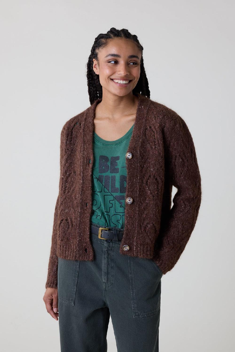 leon & harper Gilet Moreau Mix Brown