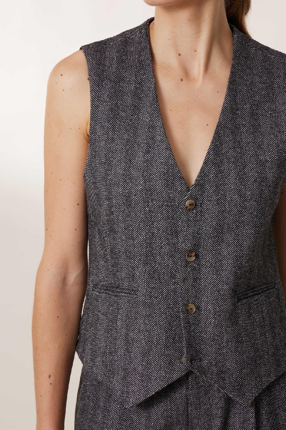 Leon & Harper Gilet Valet Chev Chevron