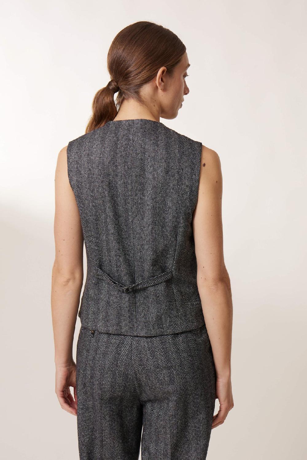 Leon & Harper Gilet Valet Chev Chevron