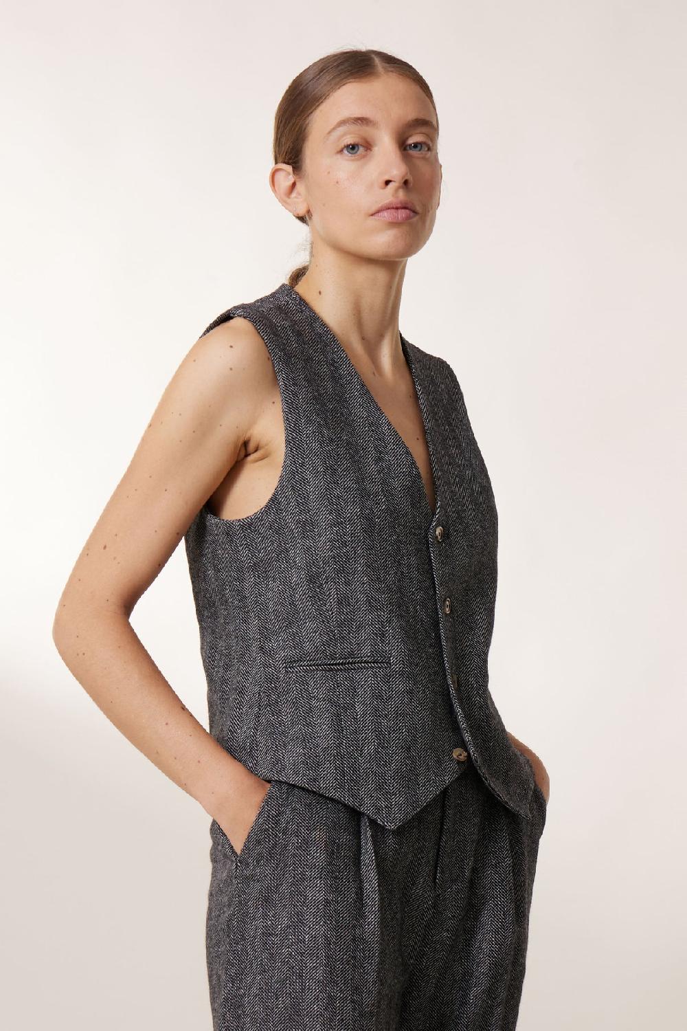 leon & harper Gilet Valet Chev Chevron