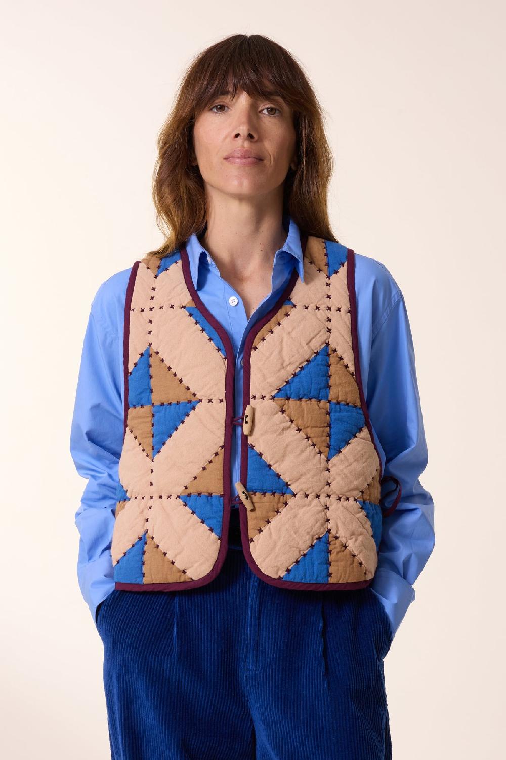 leon & harper Gilet Velia Losange Mix