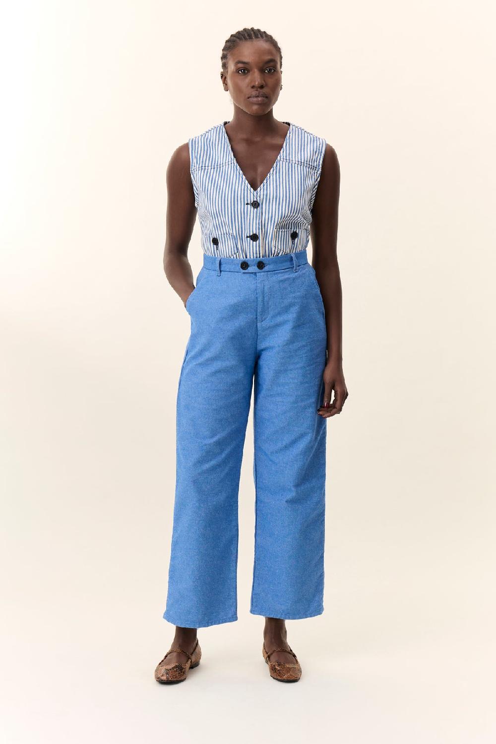Leon & Harper Jean Philo Plain Blue