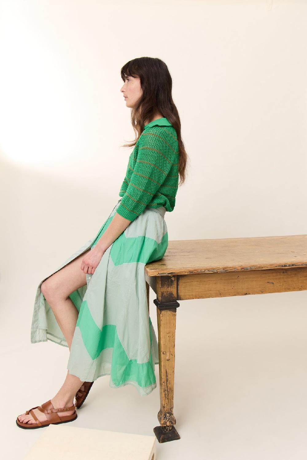 leon & harper Jupe Jerem Patch Green