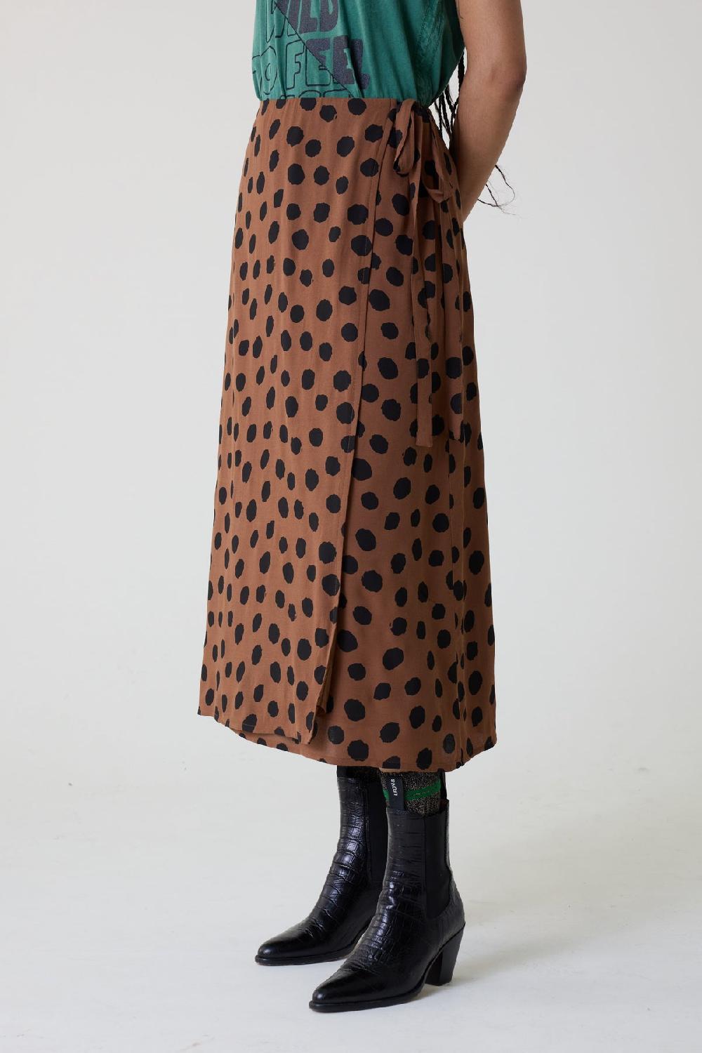 Leon & Harper Jupe Jimini Spot Brown