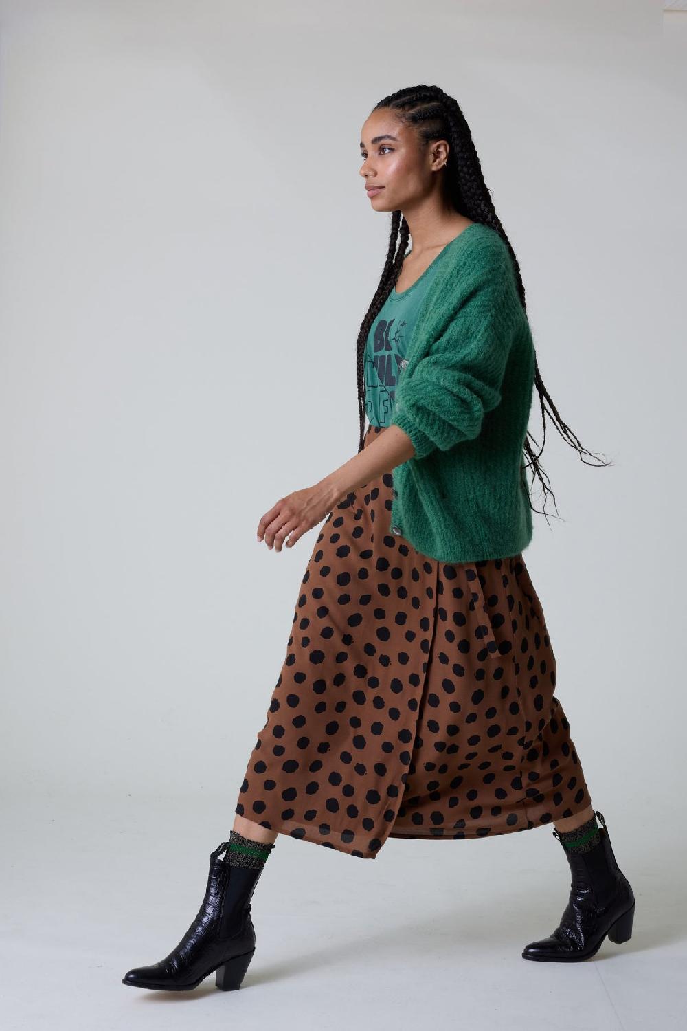 leon & harper Jupe Jimini Spot Brown