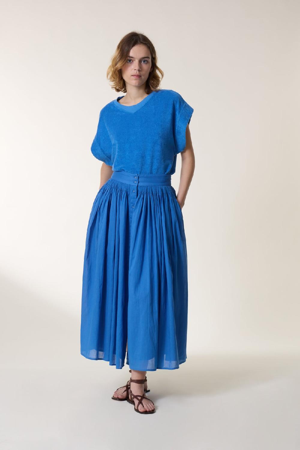 leon & harper Jupe Jiotto Plain Ocean