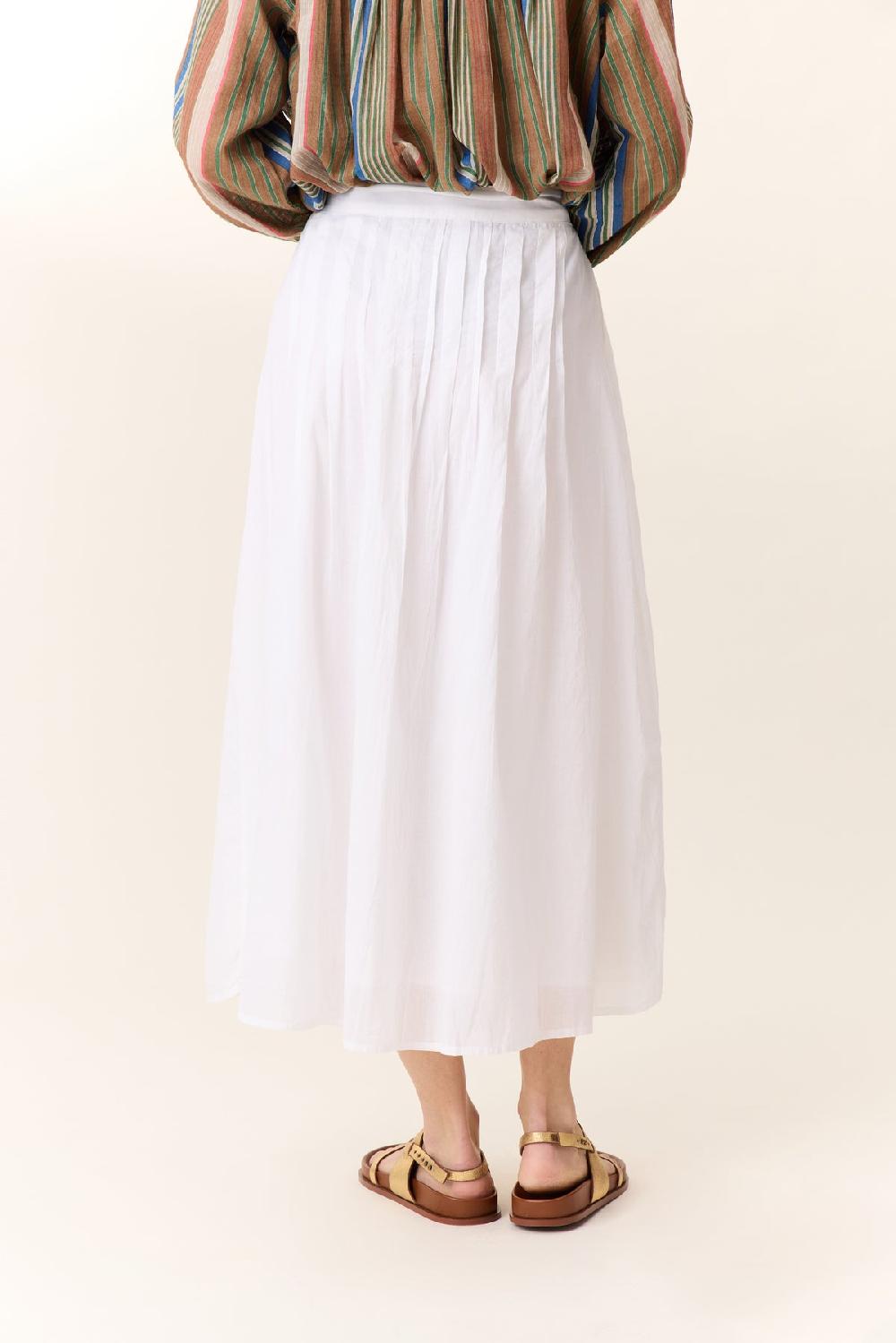 Leon & Harper Jupe Joni Pleat White