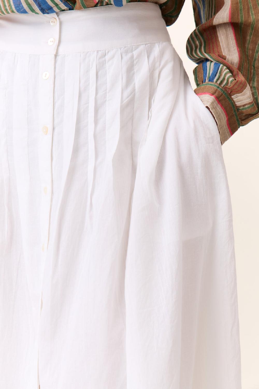 Leon & Harper Jupe Joni Pleat White