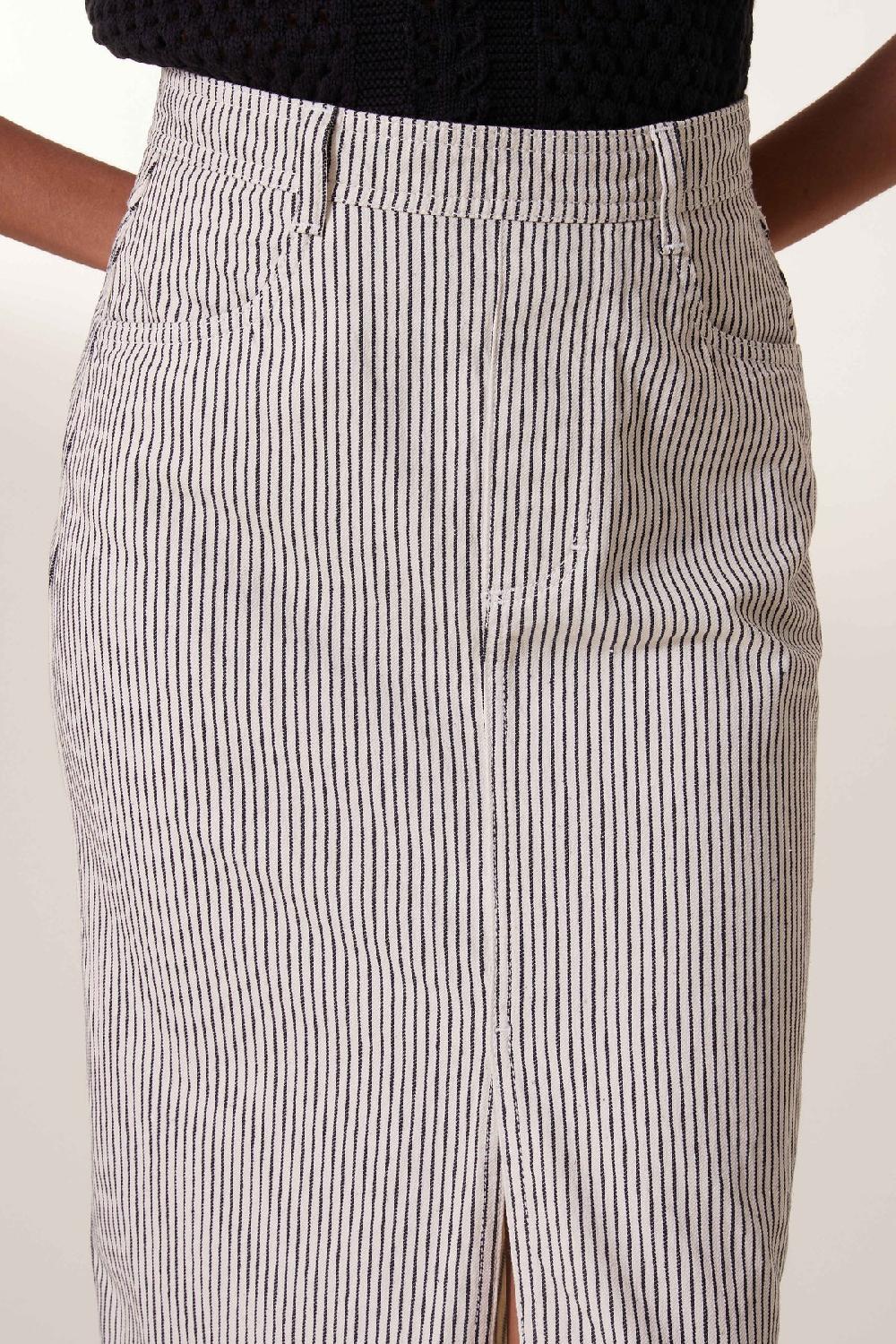 Leon & Harper Jupe Justi Strp Ecru