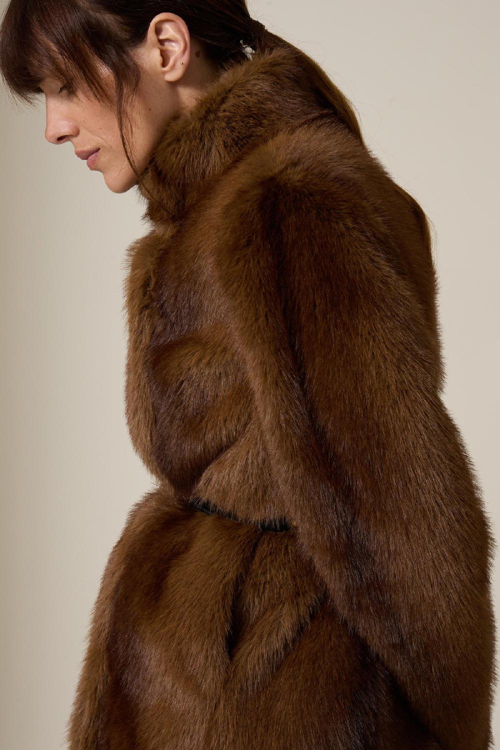 Leon & Harper Manteau Chantal PLN Brown