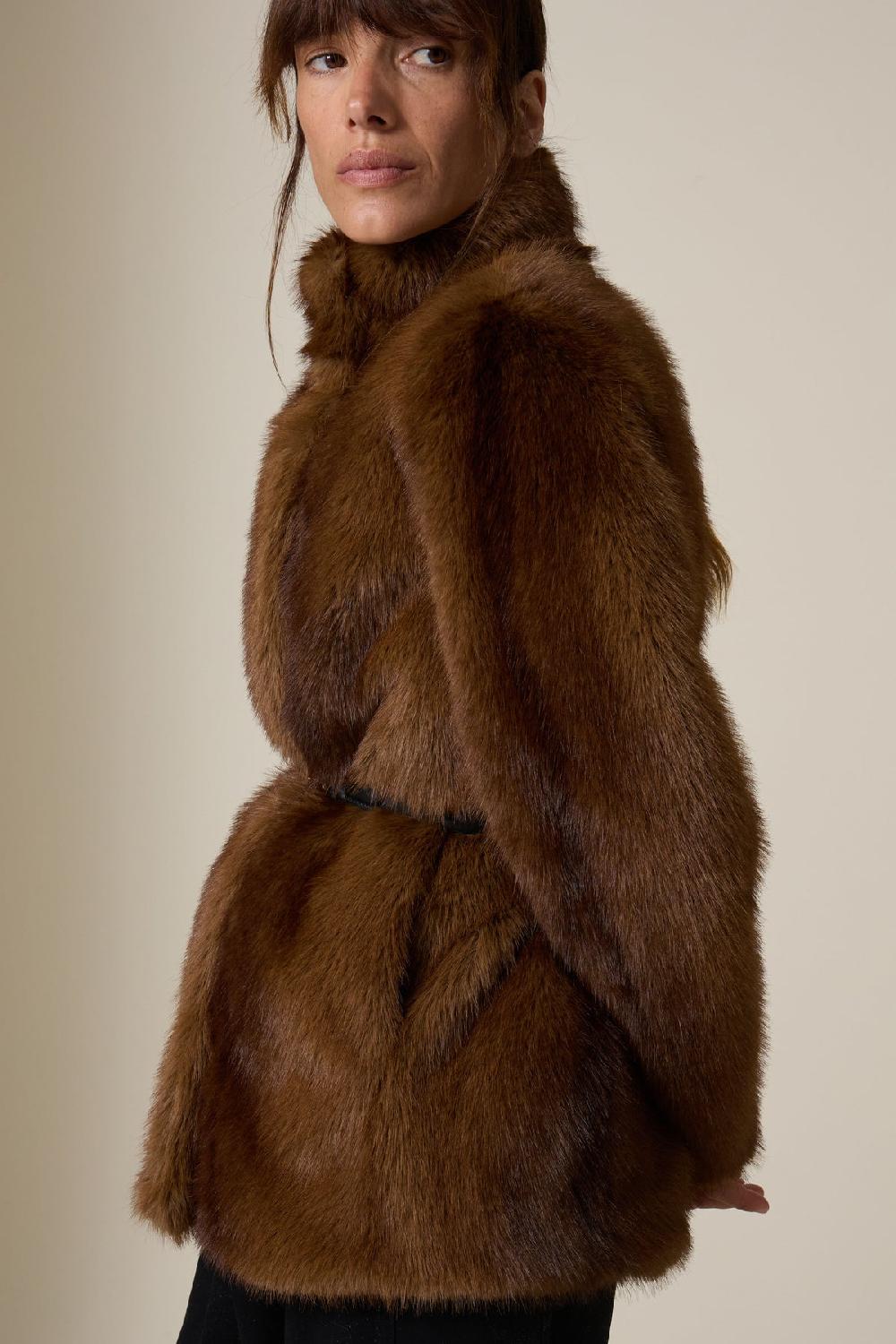 Leon & Harper Manteau Chantal PLN Brown