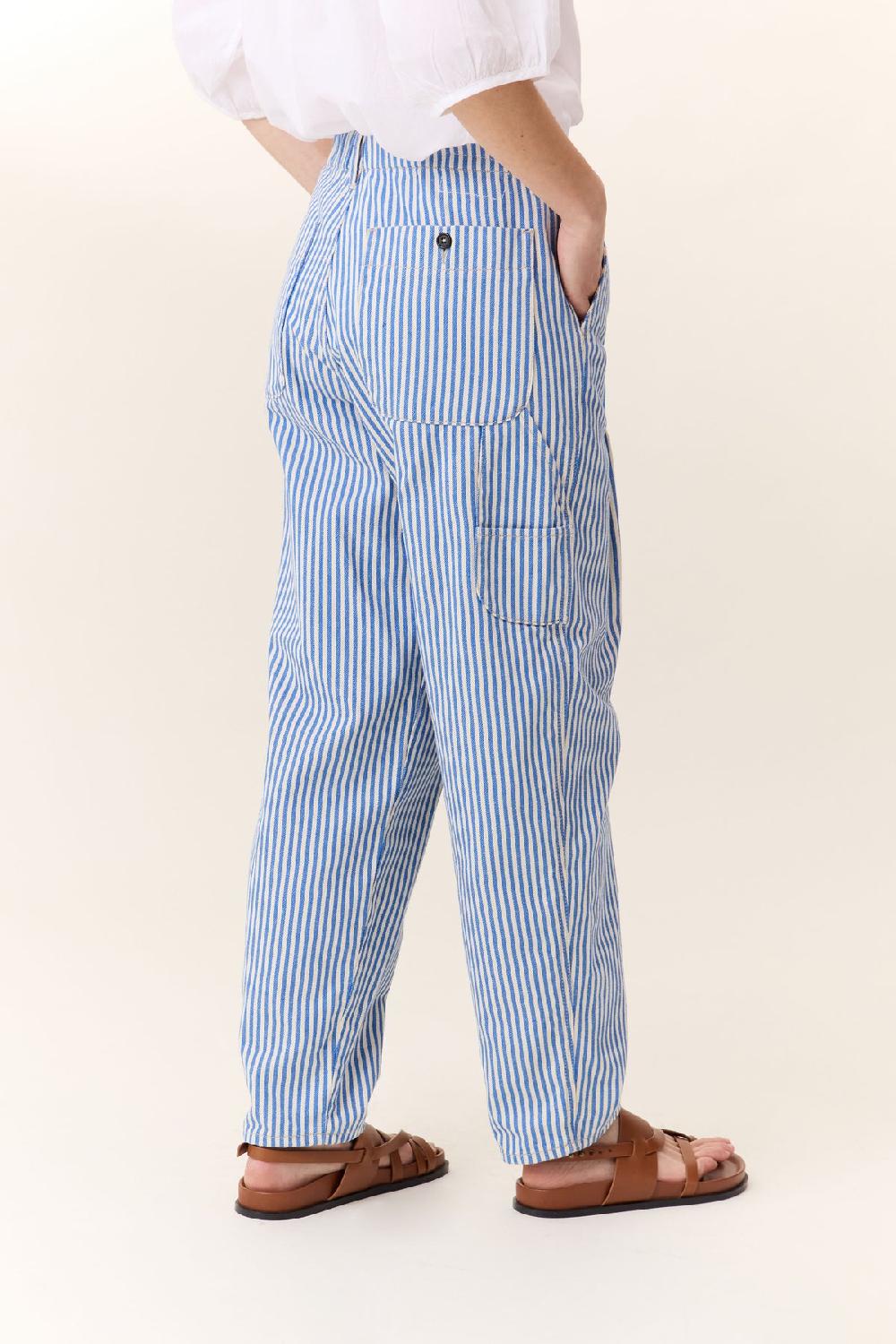 Leon & Harper Pantalon Armina Stripe Navy
