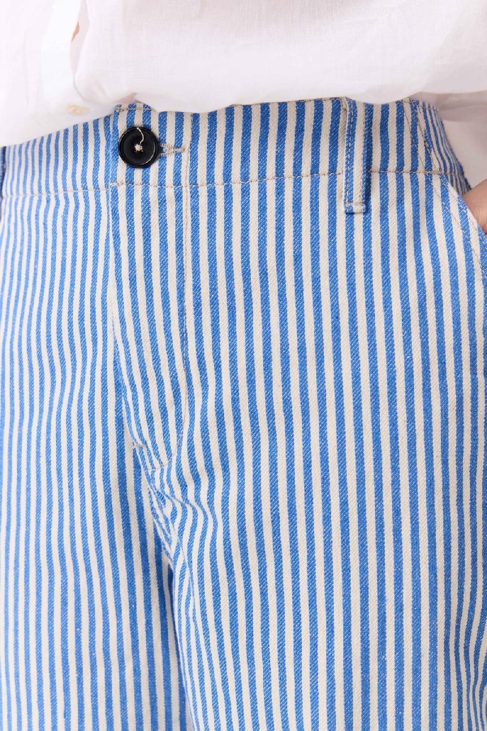 Leon & Harper Pantalon Armina Stripe Navy