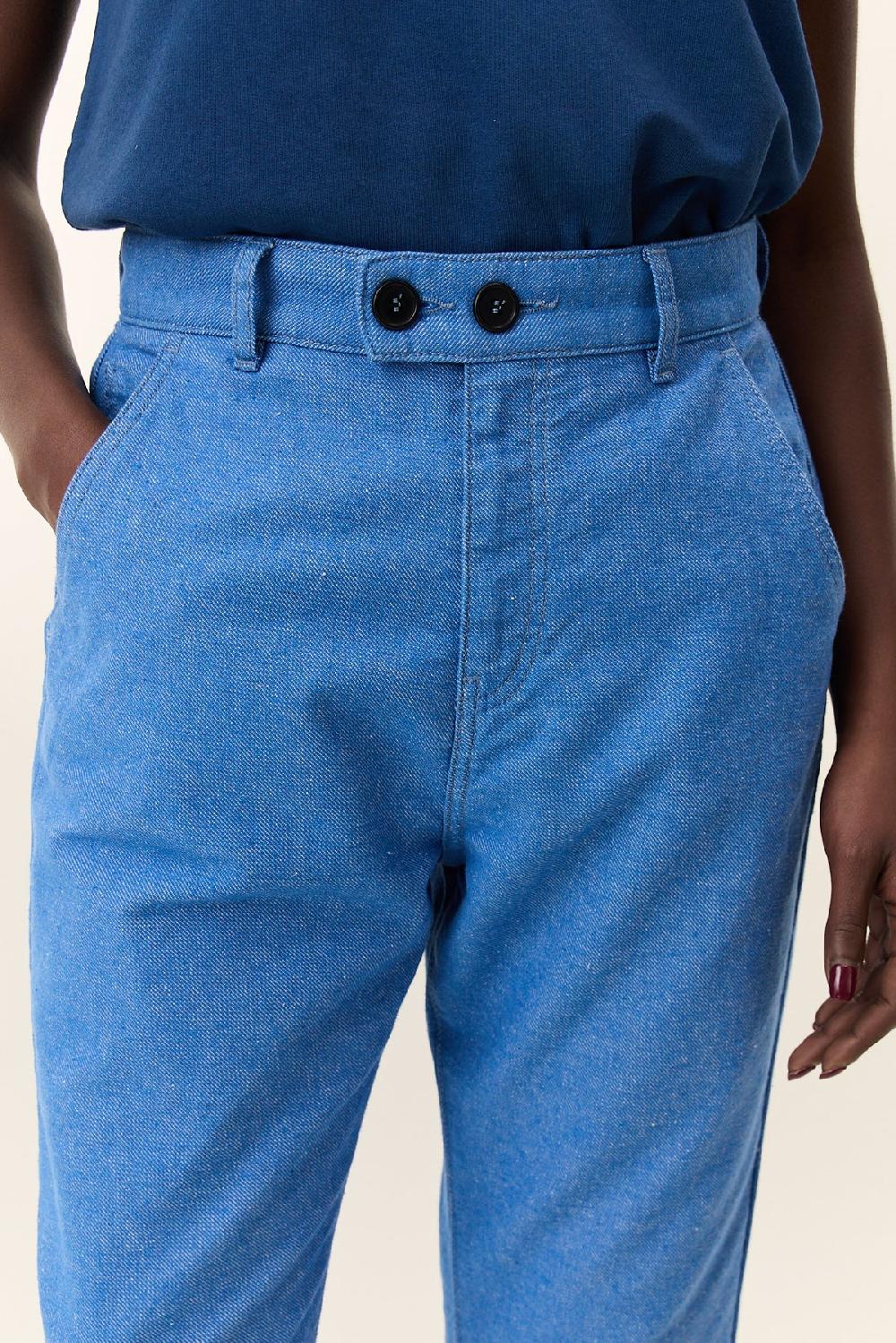 Leon & Harper Pantalon Edgar Plain Blue