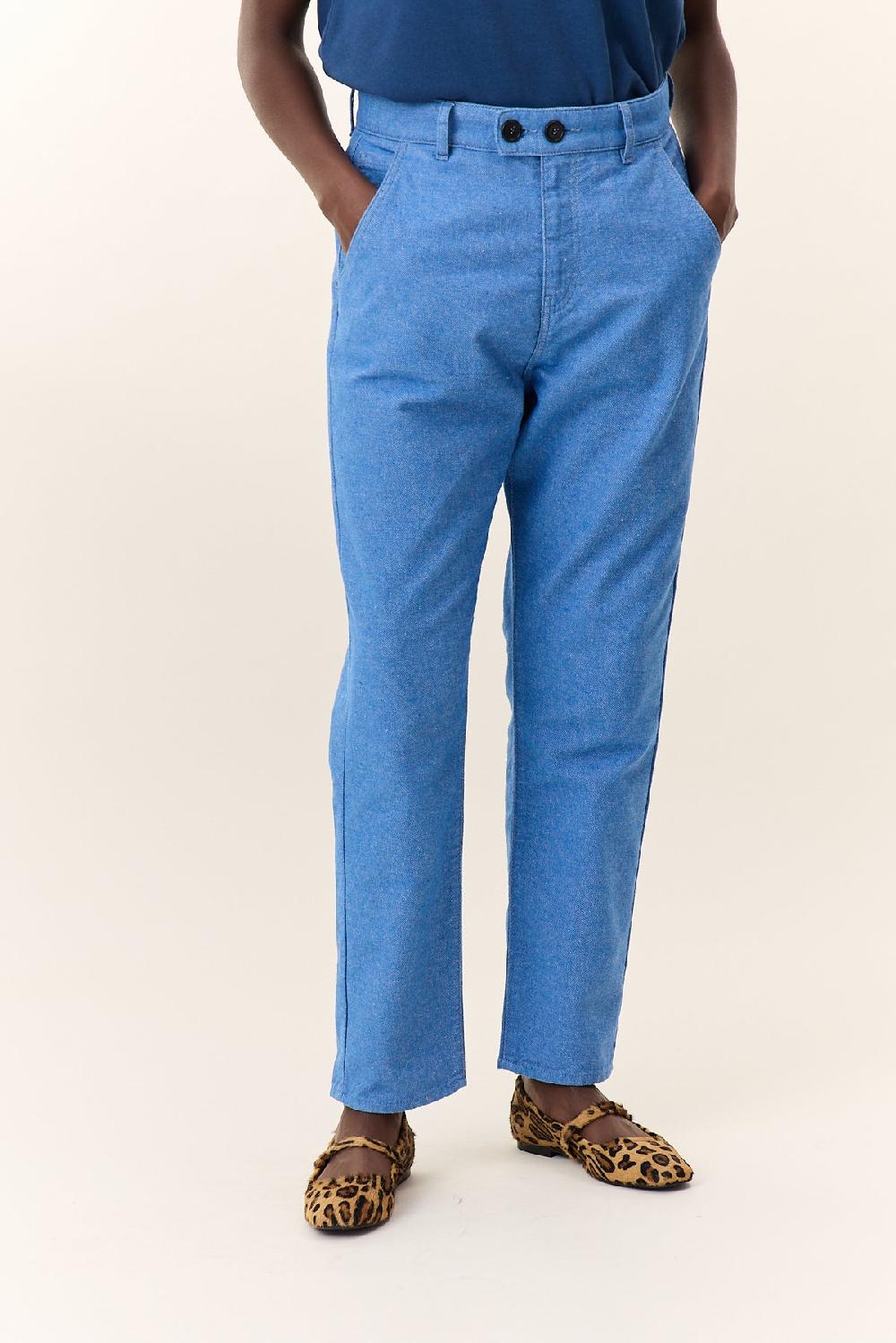 Leon & Harper Pantalon Edgar Plain Blue