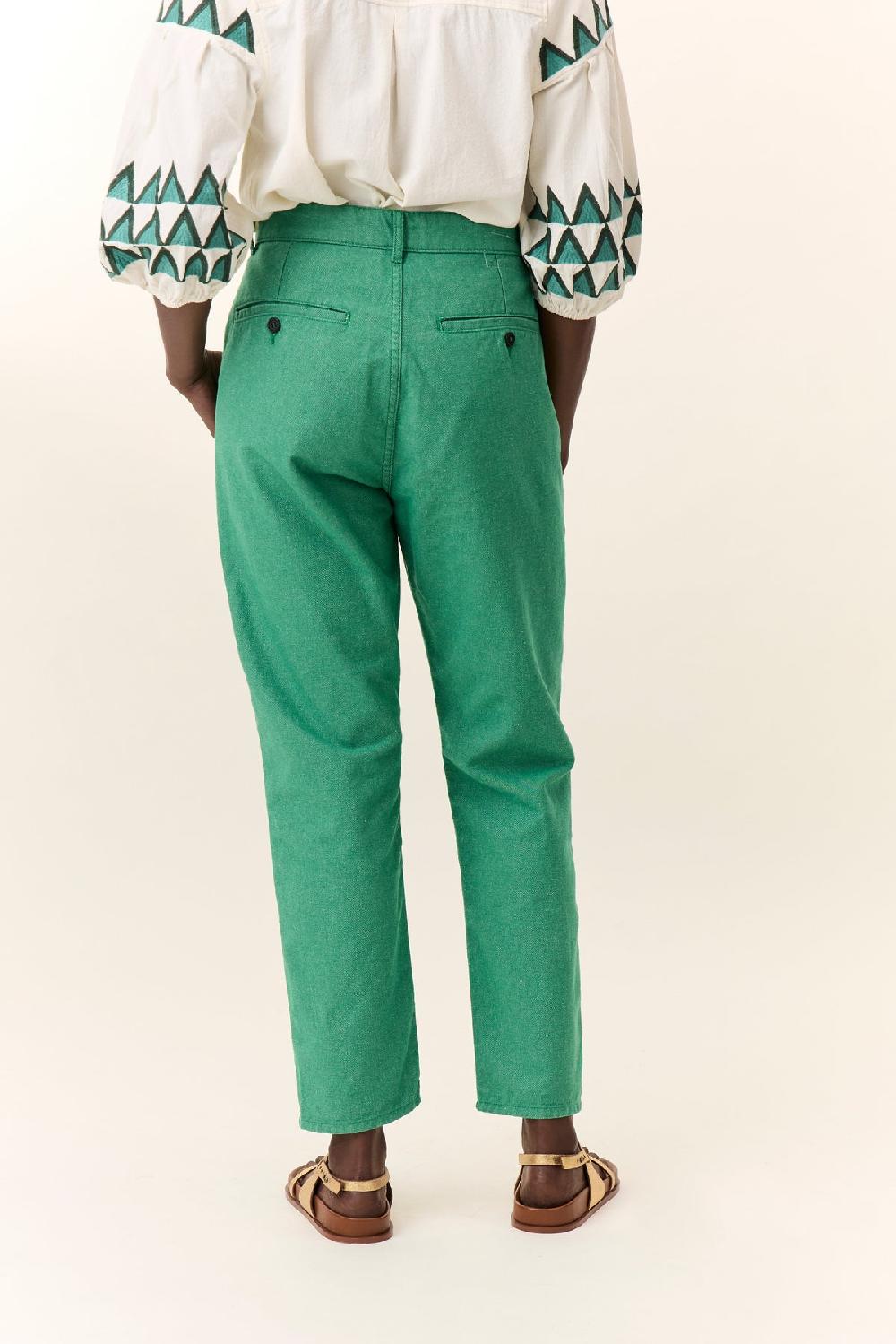 Leon & Harper Pantalon Edgar Plain Green