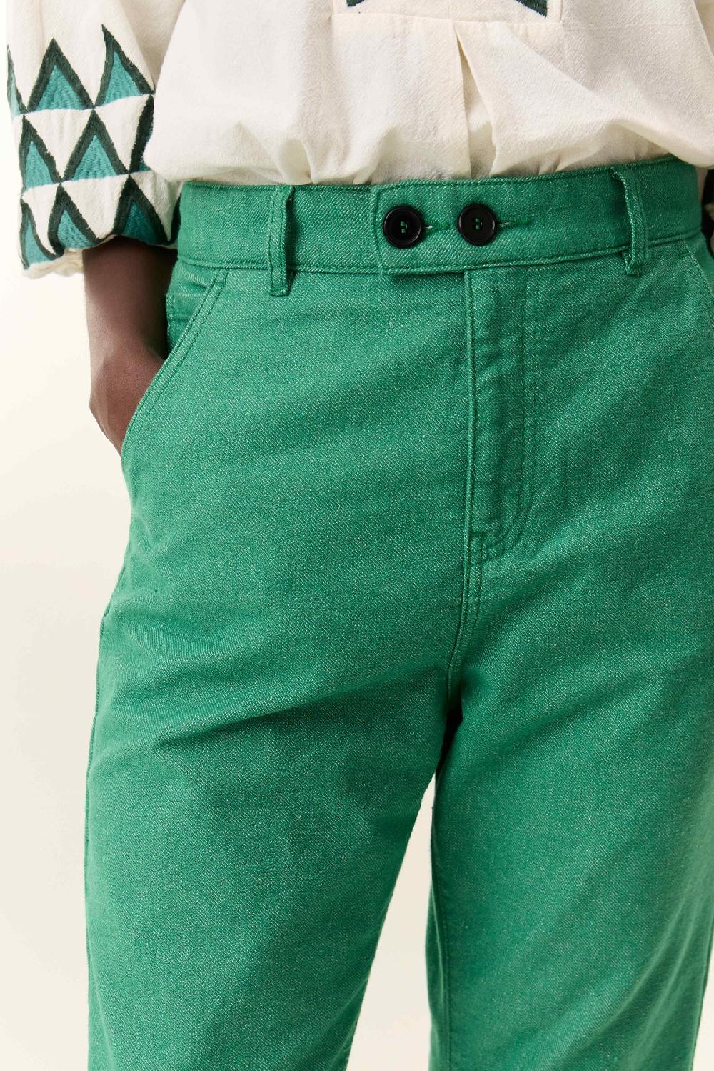 Leon & Harper Pantalon Edgar Plain Green