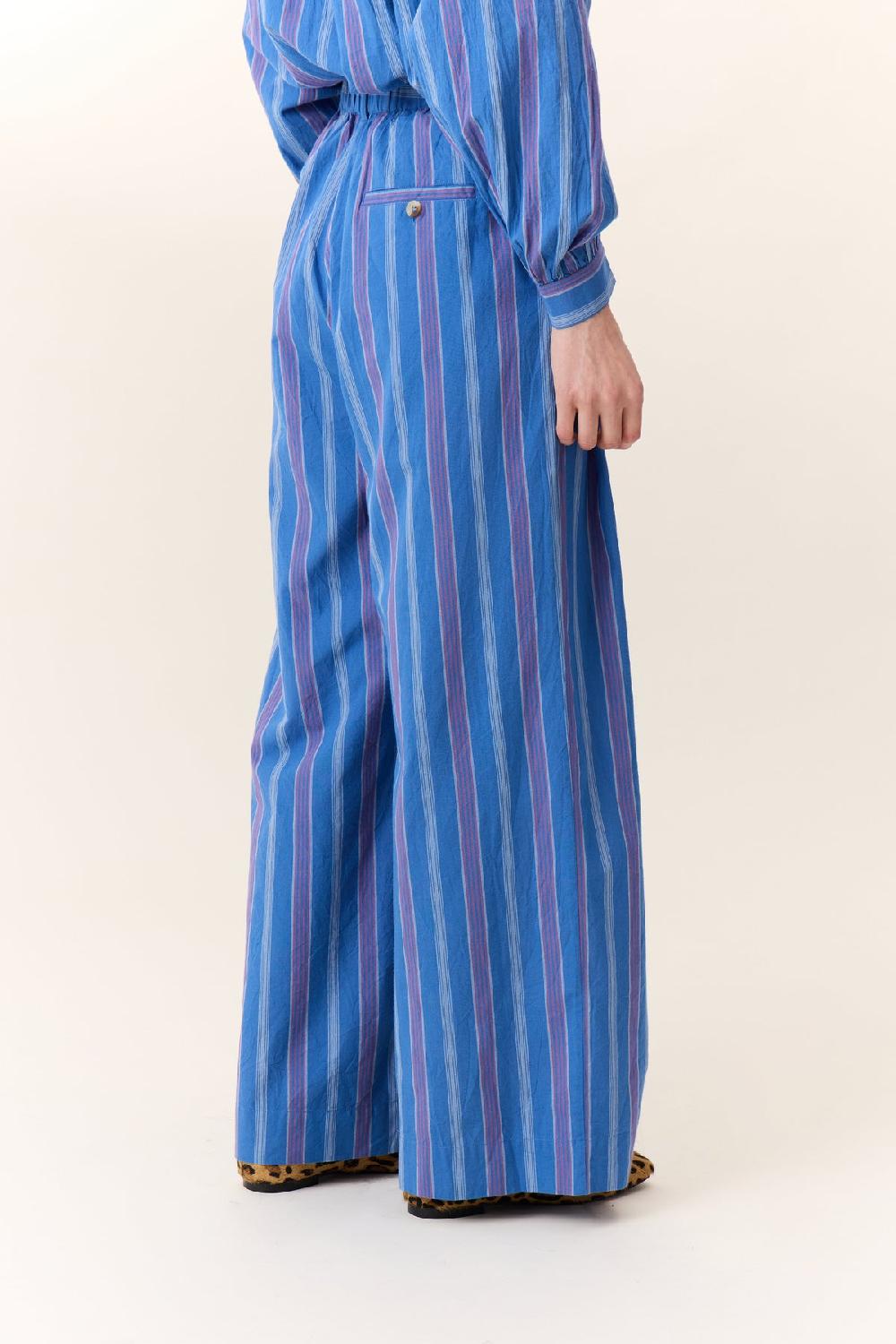 Leon & Harper Pantalon Pamy Strp Blue