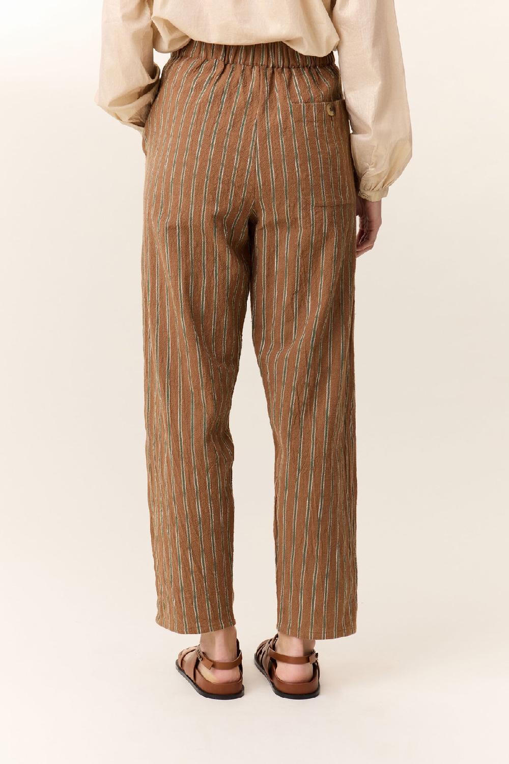 Leon & Harper Pantalon Parsa Strp Brown