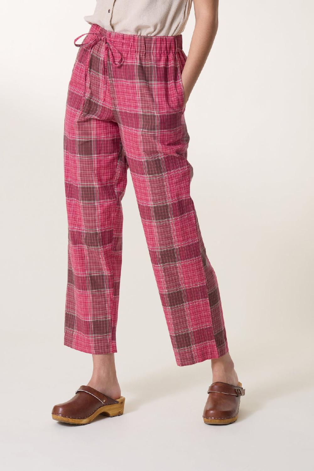 Leon & Harper Pantalon Permin Strght Red