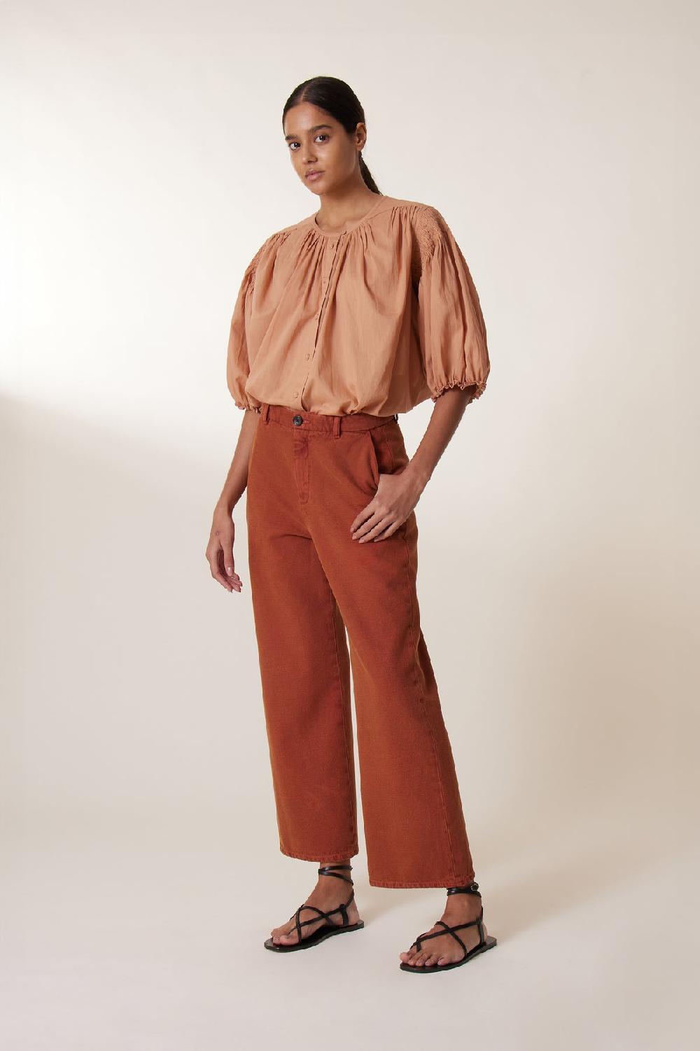 leon & harper Pantalon Philo PL2 Terracotta