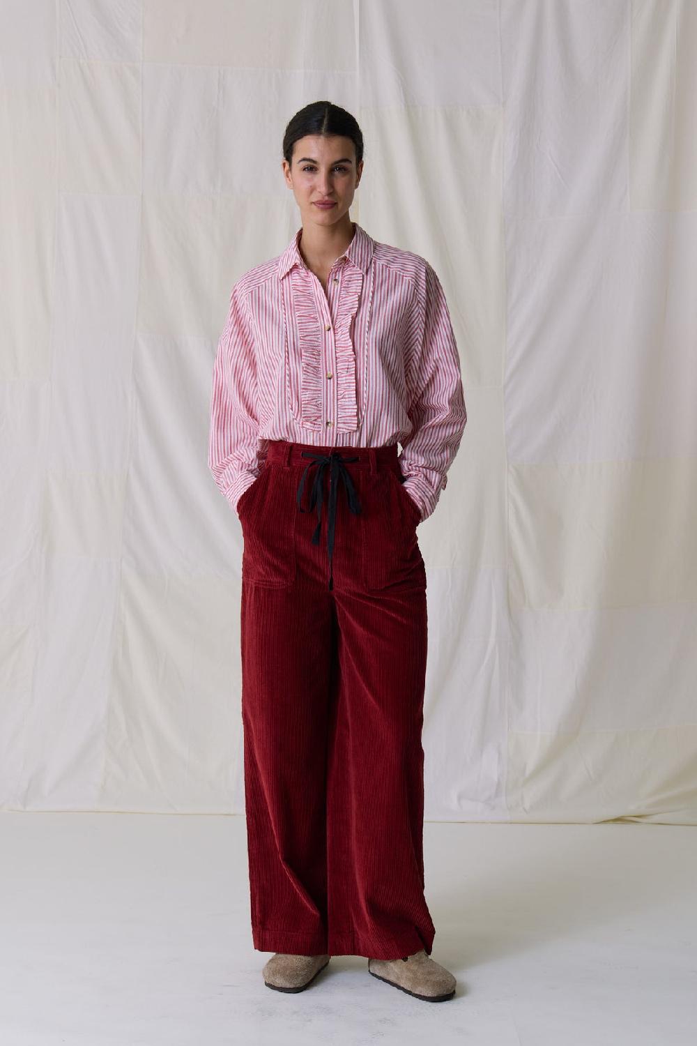 Leon & Harper Pantalon Philou Plain Carmin