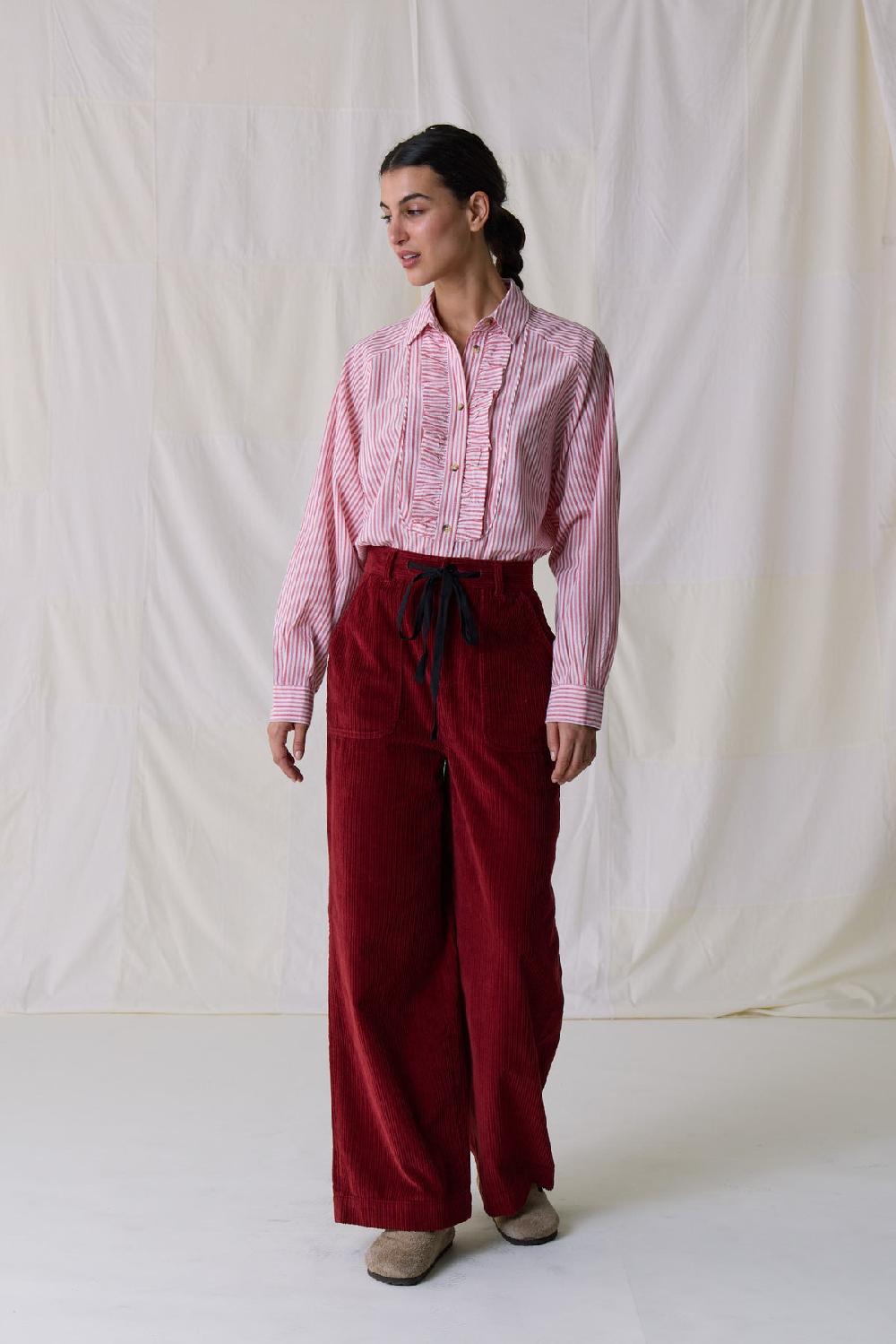 leon & harper Pantalon Philou Plain Carmin