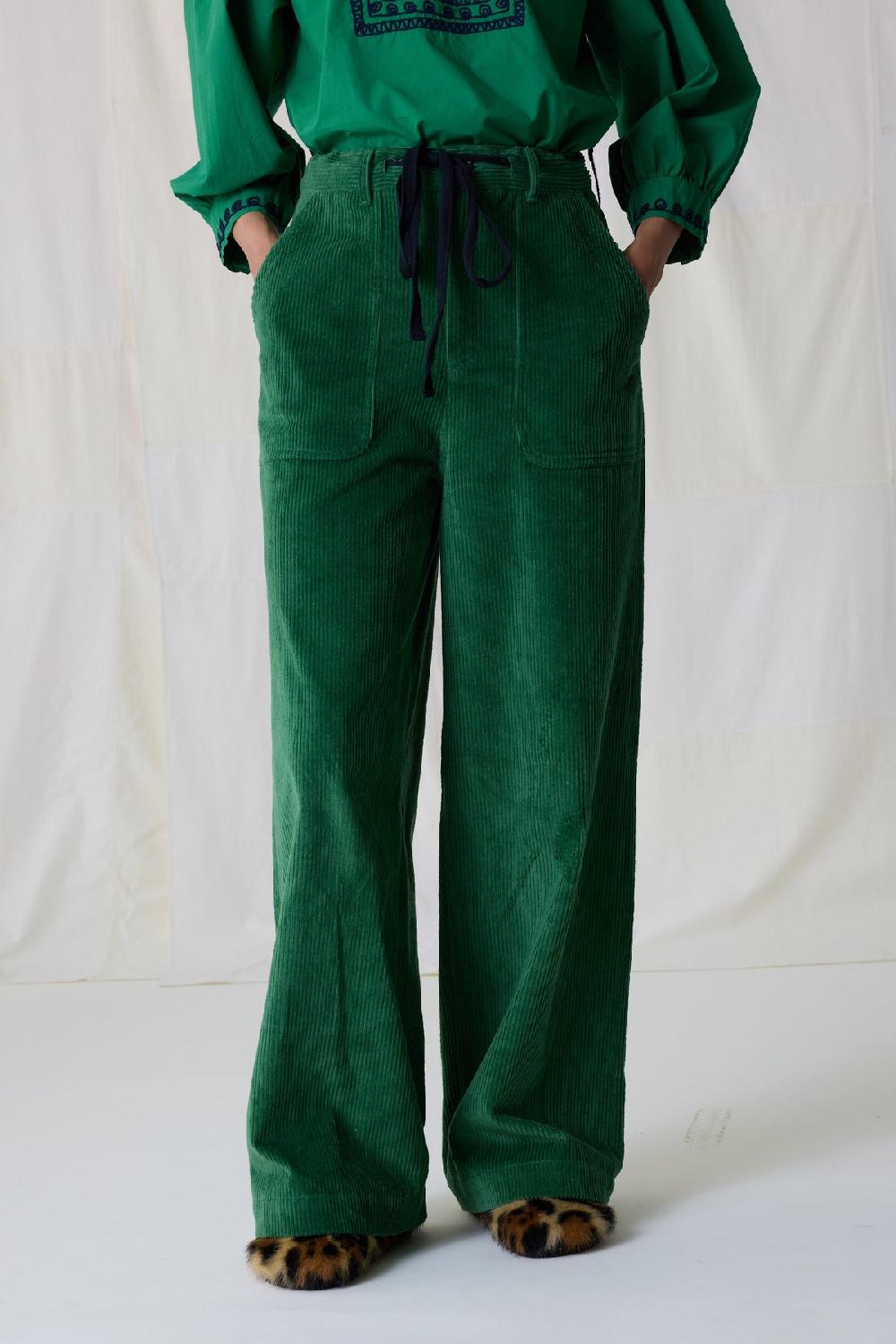 Leon & Harper Pantalon Philou Plain Green