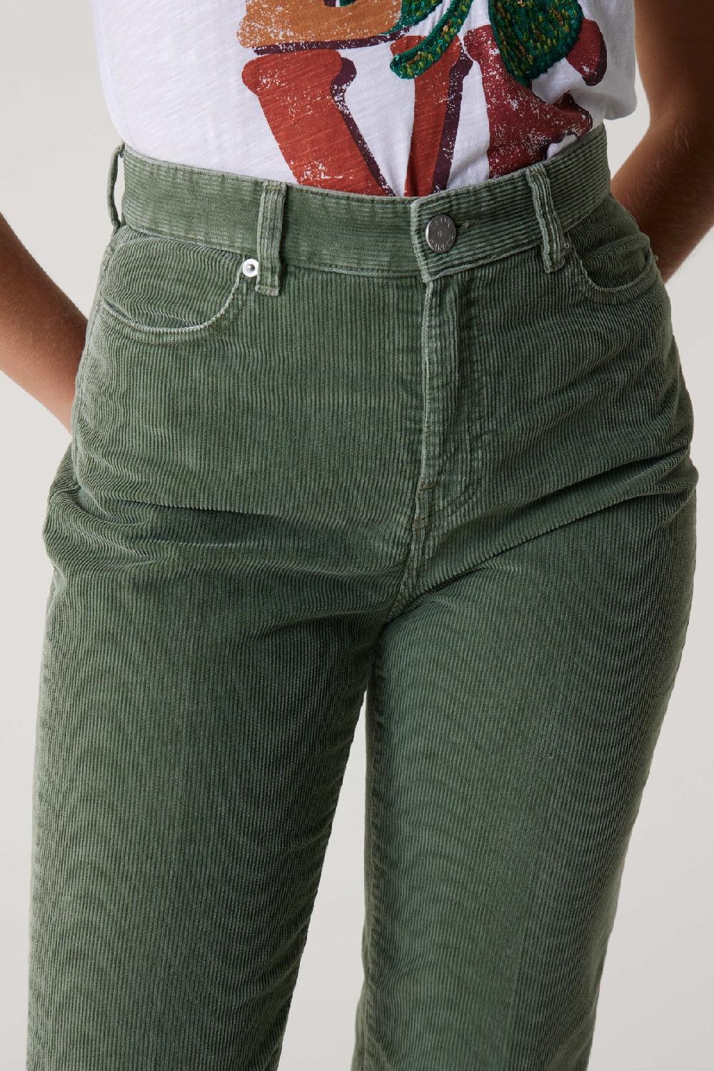 Leon & Harper Pantalon Pipou Plain Green