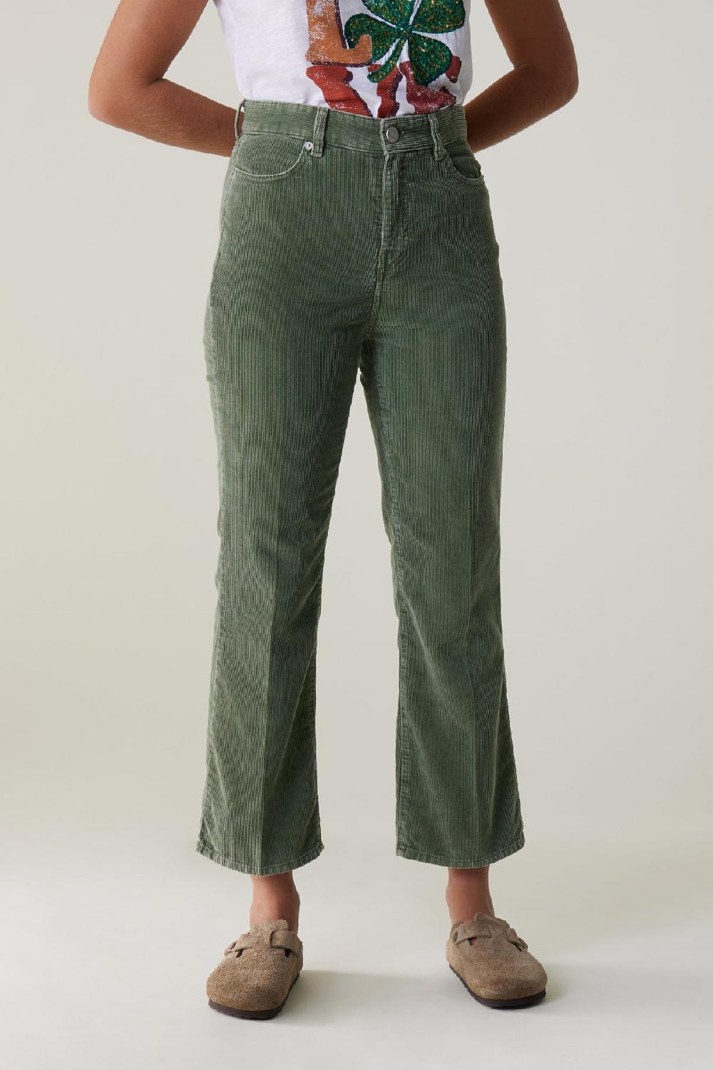 leon & harper Pantalon Pipou Plain Green