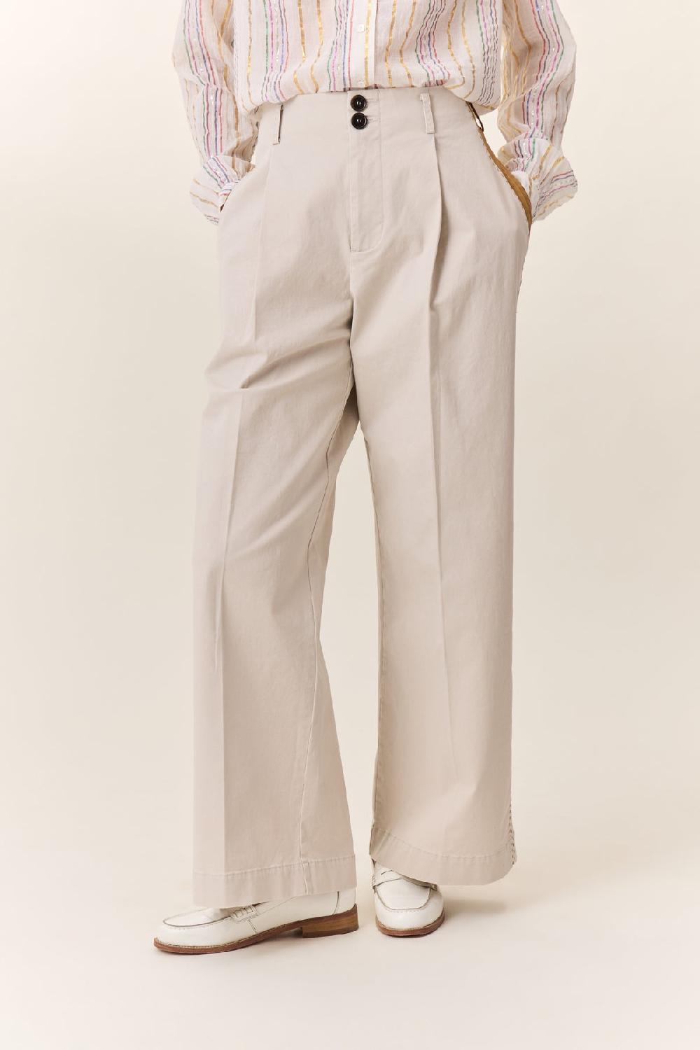 Leon & Harper Pantalon Pippa Plain Ecru