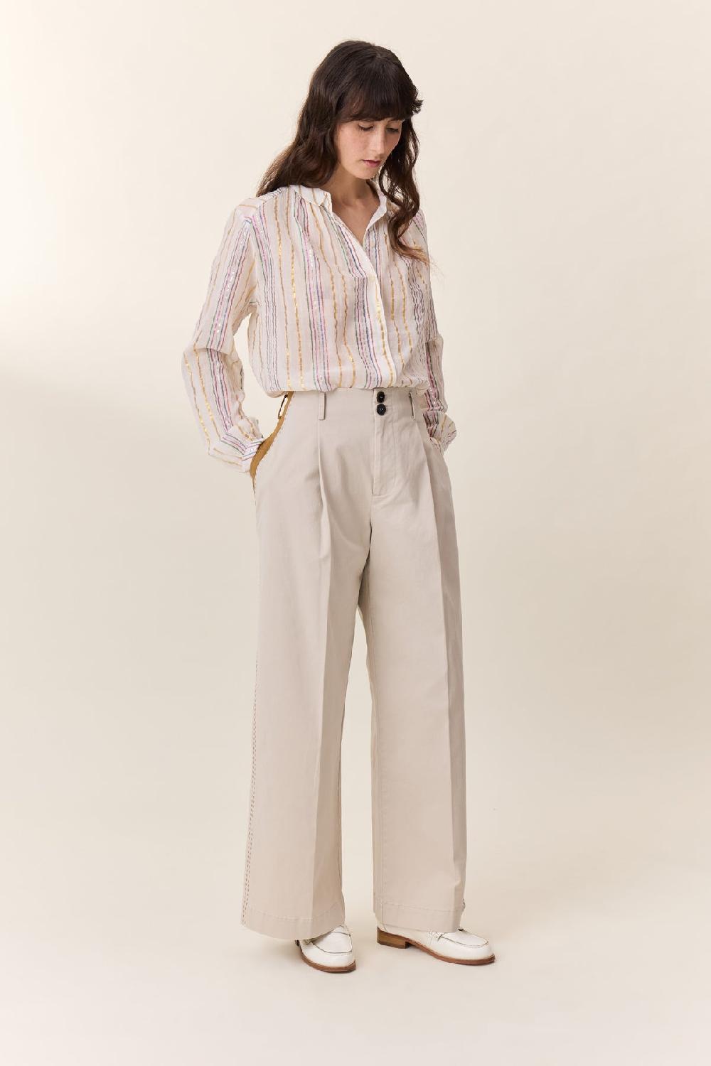 leon & harper Pantalon Pippa Plain Ecru