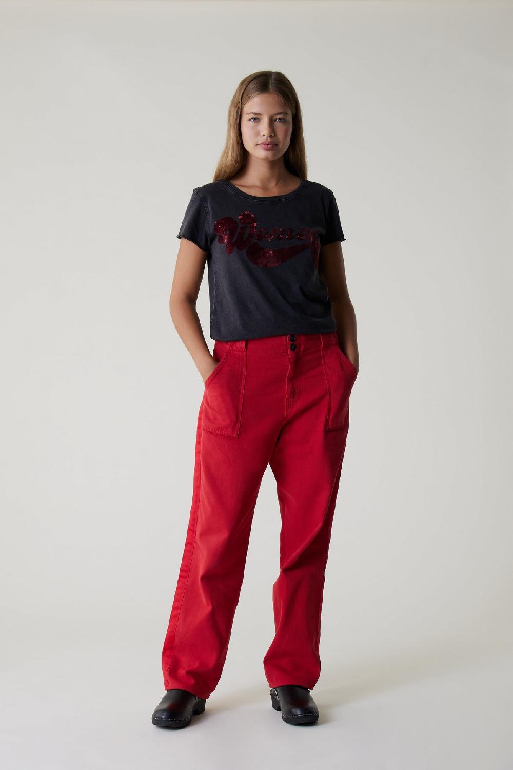 leon & harper Pantalon Pistil PLN Red