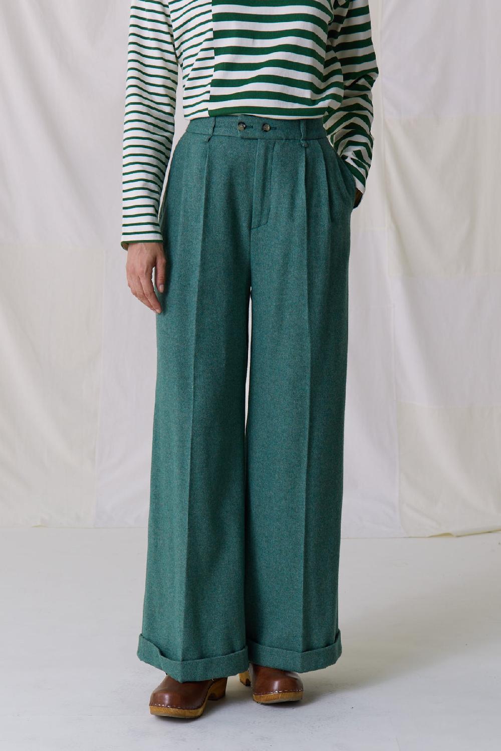 Leon & Harper Pantalon Popsi Plain Green