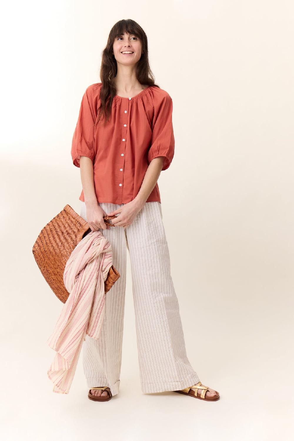 leon & harper Pantalon Popsi Strp Off White