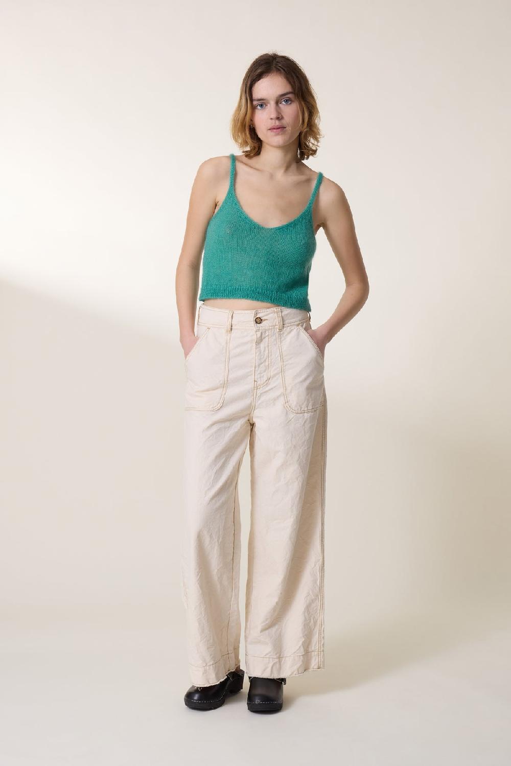 Leon & Harper Pantalon Prag Plain Ecru