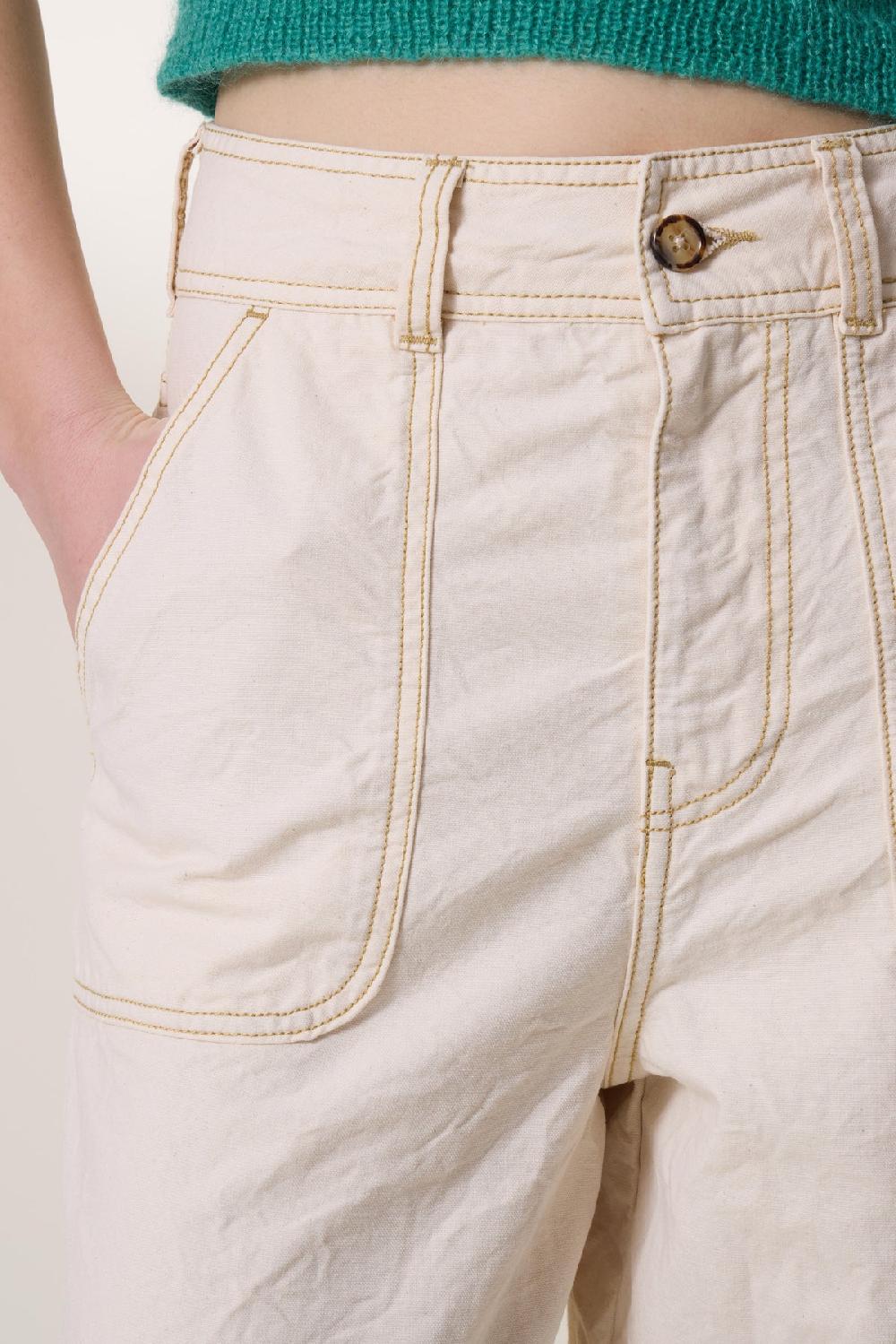 Leon & Harper Pantalon Prag Plain Ecru