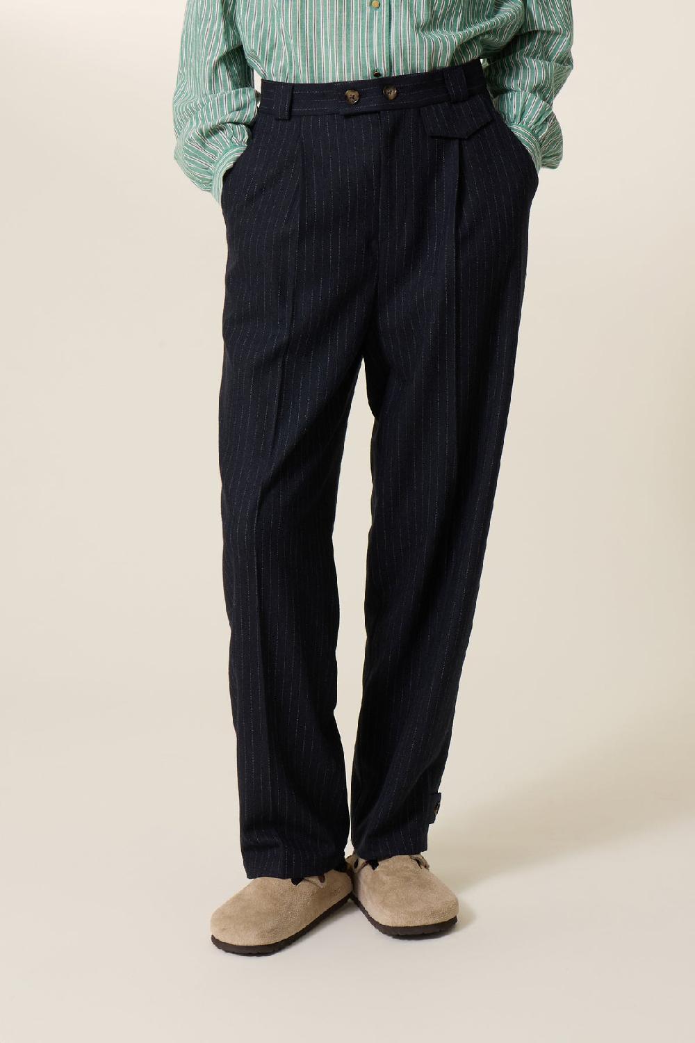 Leon & Harper Pantalon Pummy Stripe Blackstripe