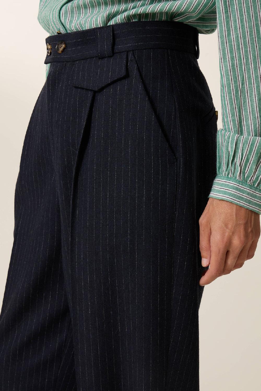 Leon & Harper Pantalon Pummy Stripe Blackstripe