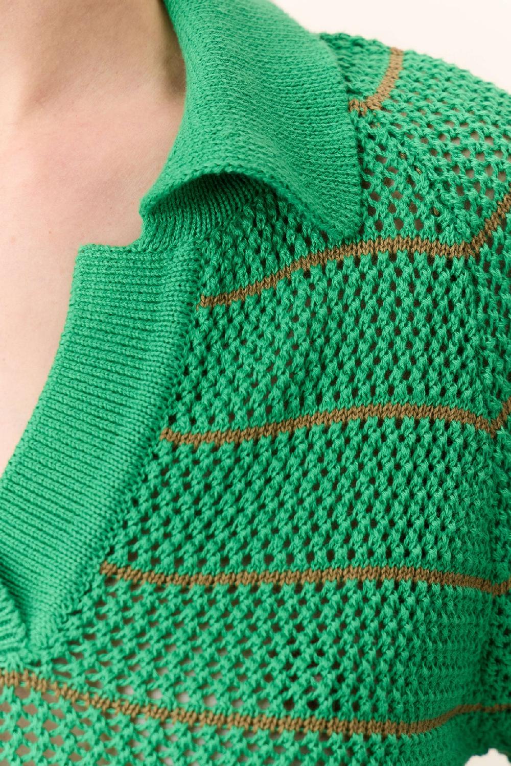 Leon & Harper Polo Make Strp Green
