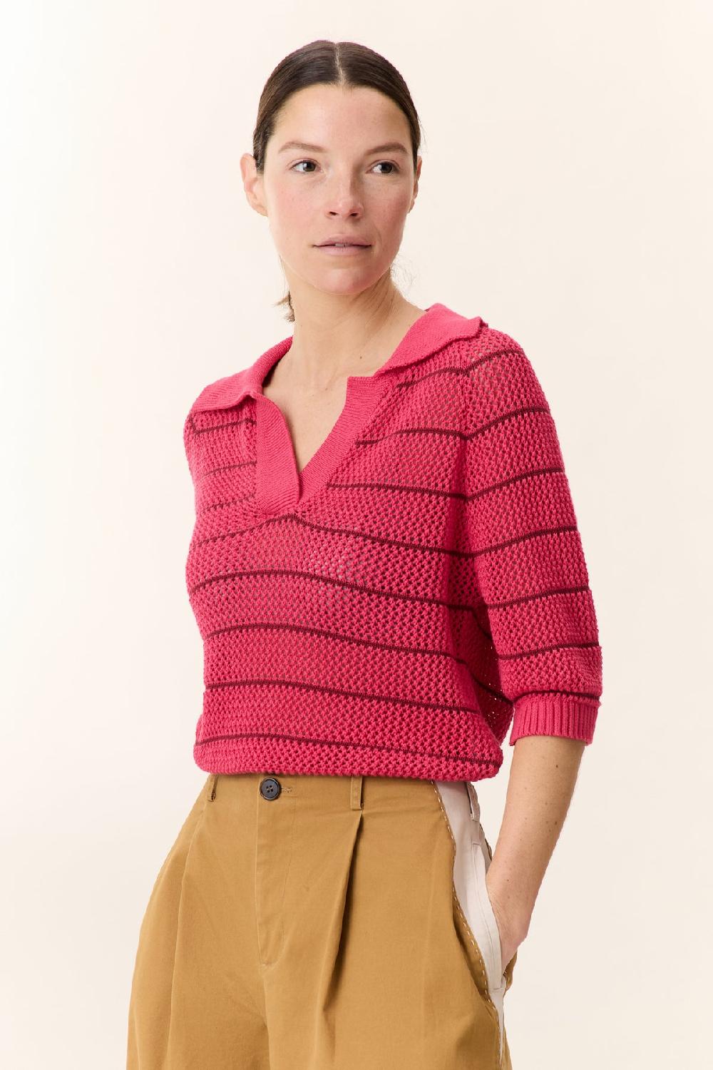 Leon & Harper Polo Make Strp Pink