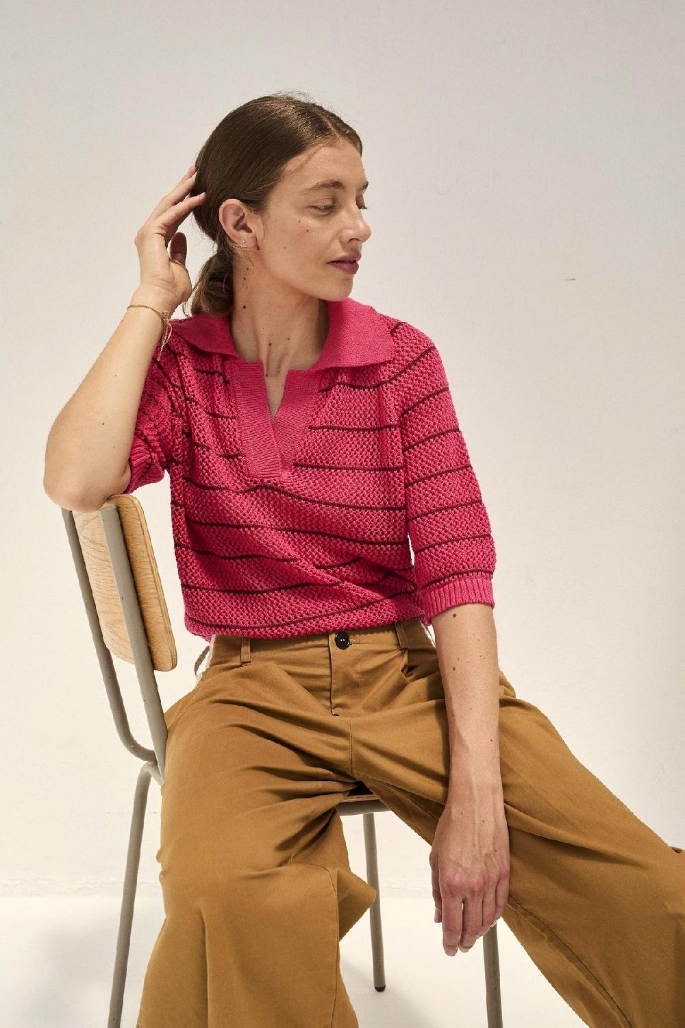 leon & harper Polo Make Strp Pink