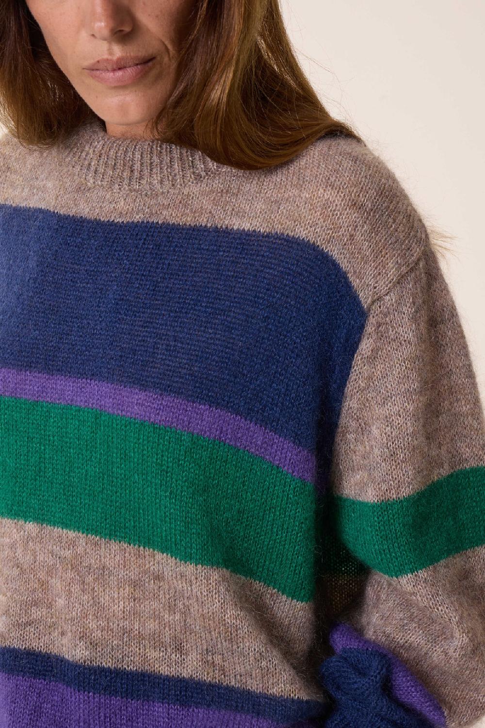 Leon & Harper Pull Madra Stripe Beige