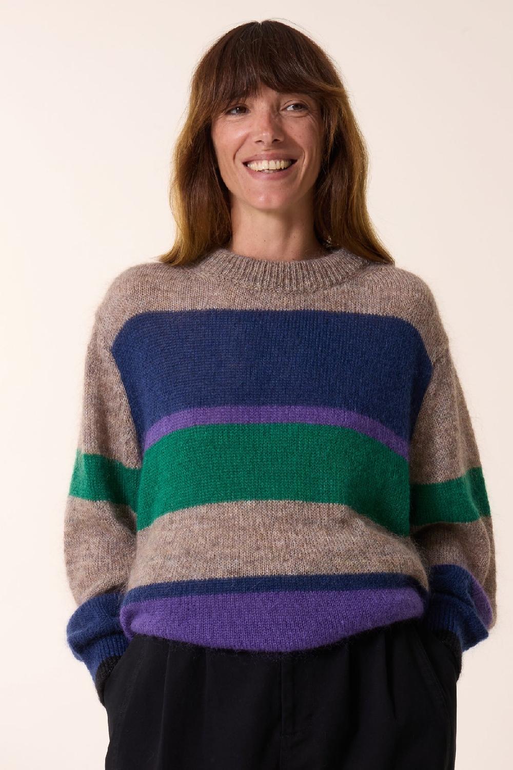 Leon & Harper Pull Madra Stripe Beige