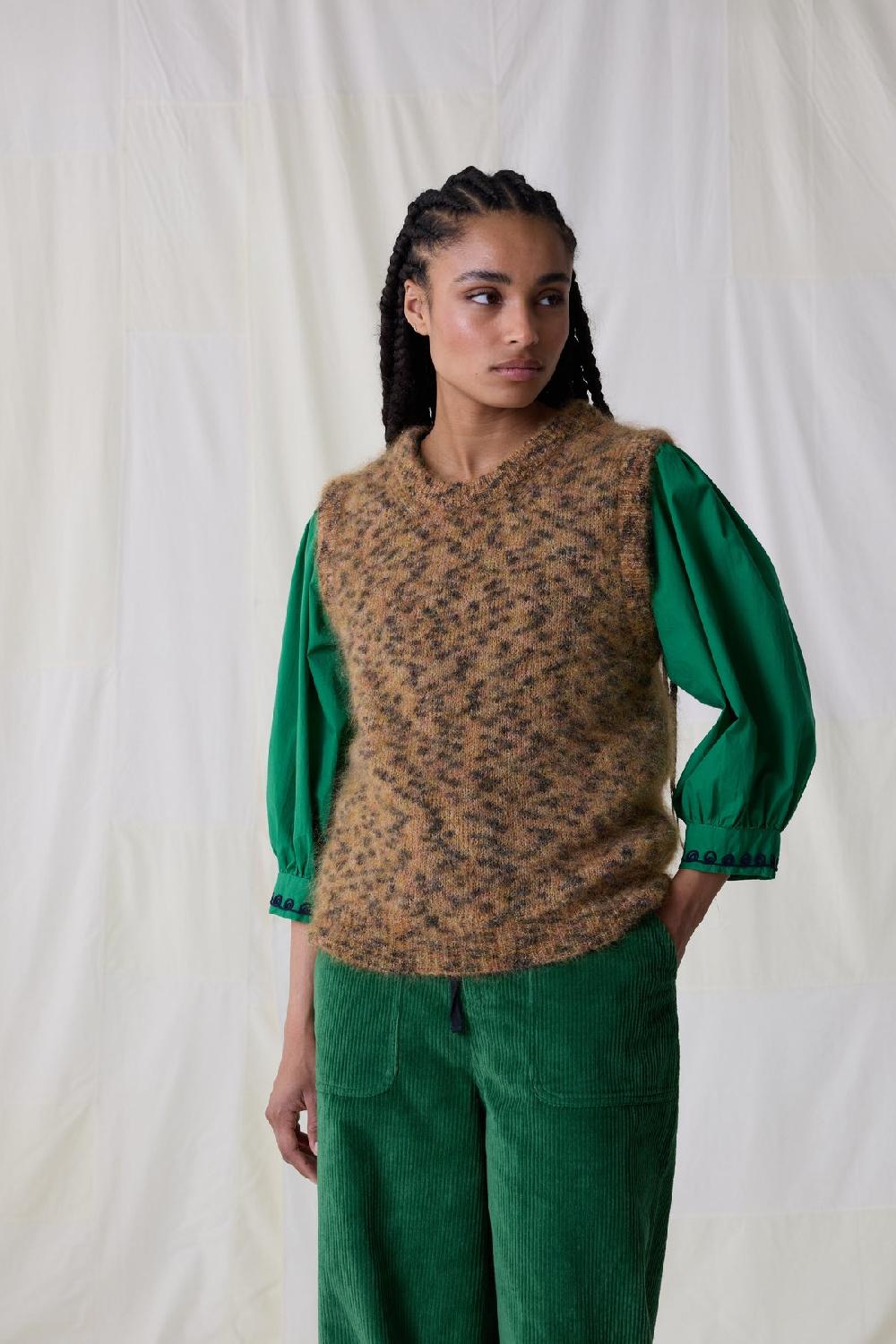 Leon & Harper Pull Maleo Leopard Beige