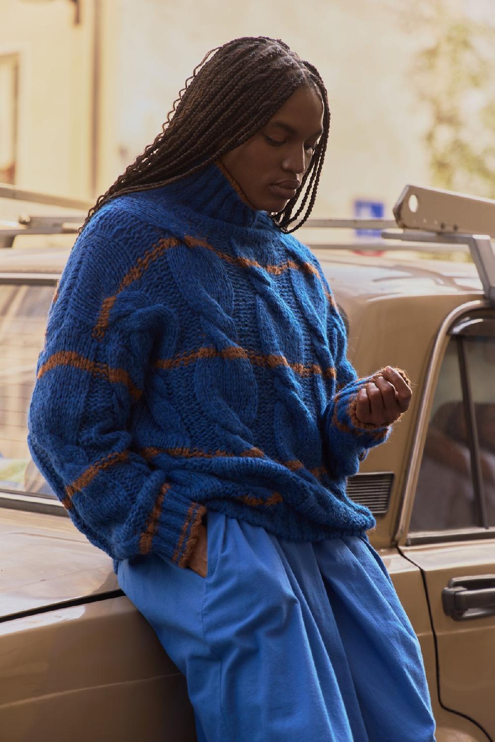 Leon & Harper Pull Melodie Stripe Blue